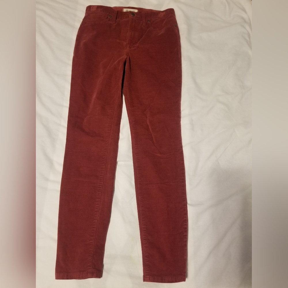 Madewell High_Rise Skinny Jeans Velvet Color Red Size 27